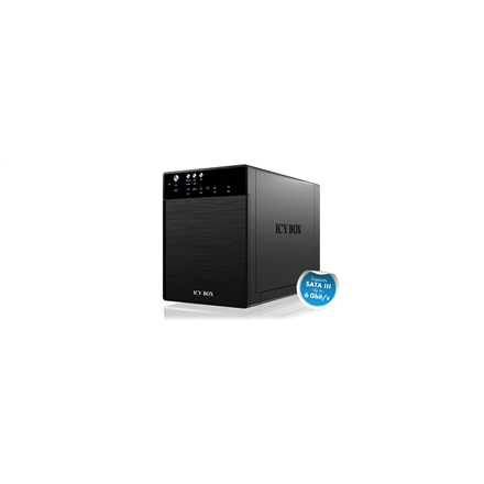 Pilt ICY BOX  IB-3640SU3, external 4-bay JBOD system for 3,5“ SATA I/II/III HDD, USB 3.0 + eSATA, black Raidsonic