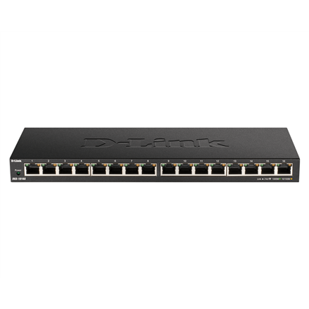 Pilt D-Link | 16-Port Gigabit Desktop Switch | DGS-1016S | Unmanaged | Desktop | 10/100 Mbps (RJ-45) ports quantity | 1 Gbps (RJ-45) ports quantity | SFP ports quantity | PoE ports quantity | PoE+ ports quantity | Power supply type | month(s)