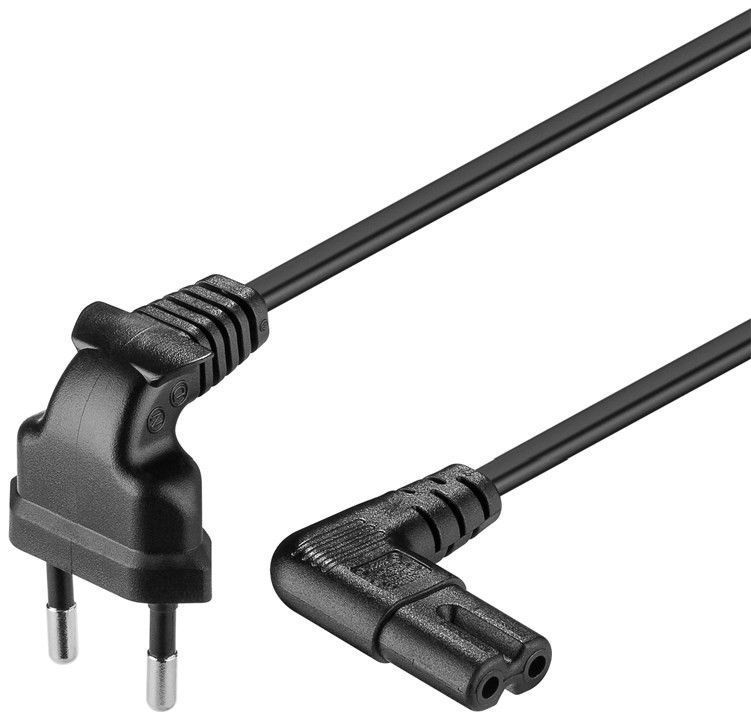 Pilt Goobay | 97350 | Euro connection cord, both ends angled | Black Euro male (Type C CEE 7/16) | Device socket C7