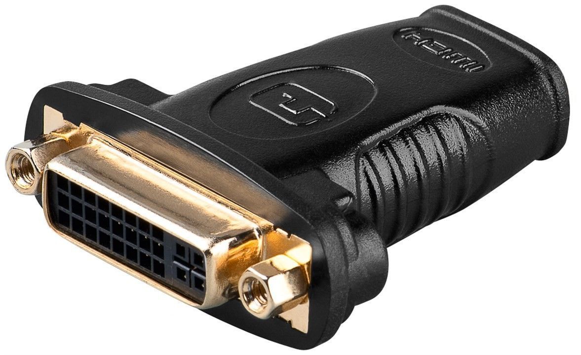 Pilt Goobay Black | HDMI female (Type A) | DVI-I female Dual-Link (24+5 pin) | HDMI/DVI-I adapter, gold-plated | 68690