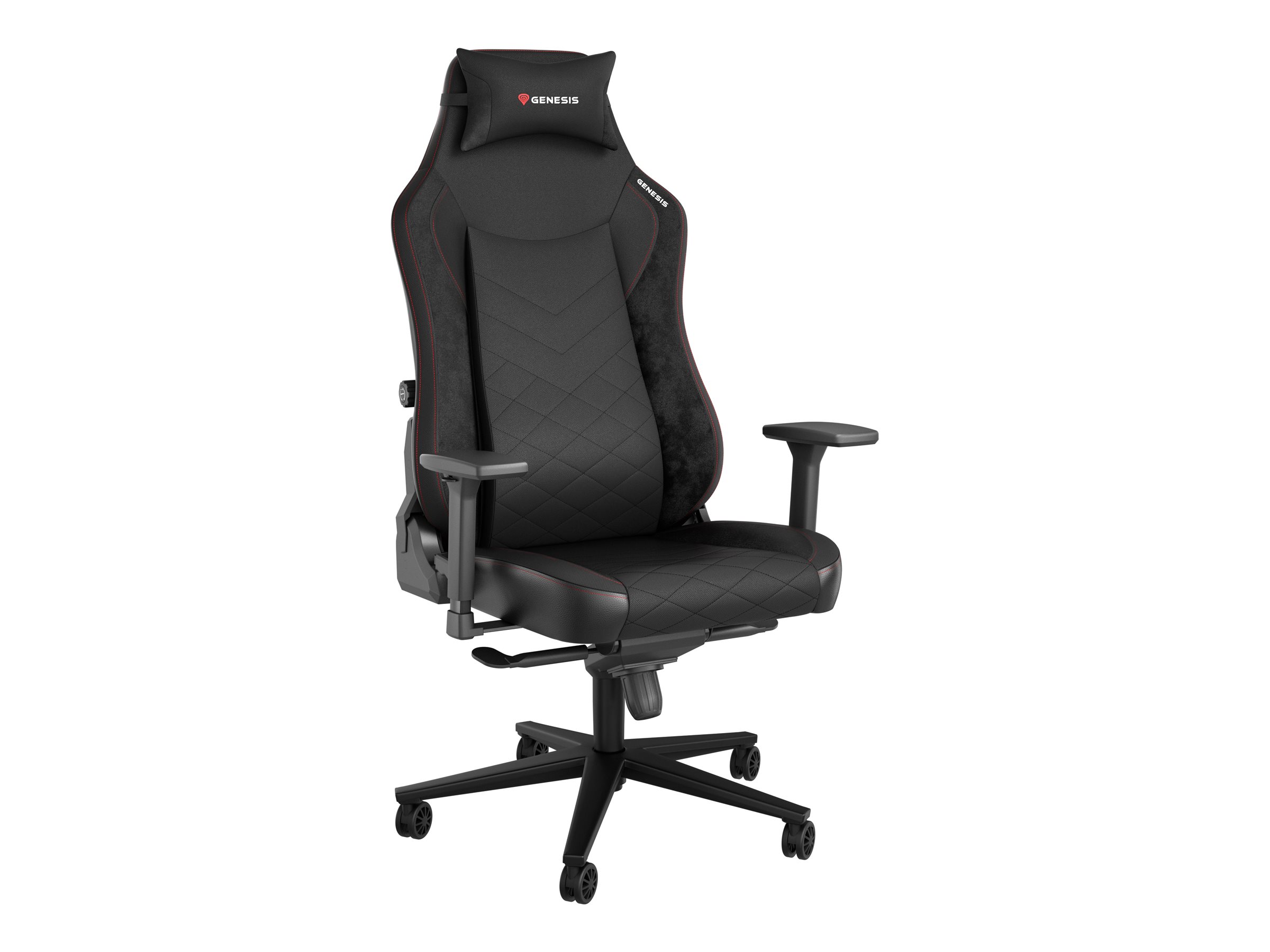 Pilt Genesis Backrest upholstery material: Eco leather, Seat upholstery material: Eco leather, Base material: Metal, Castors material: Nylon with CareGlide coating | Gaming Chair Nitro 890 G2 Black/Red