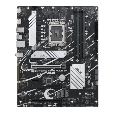 Pilt Asus | PRIME H770-PLUS D4 | Processor family Intel | Processor socket  LGA1700 | DDR4 DIMM | Memory slots 4 | Supported hard disk drive interfaces 	SATA, M.2 | Number of SATA connectors 4 | Chipset  Intel H770 | ATX