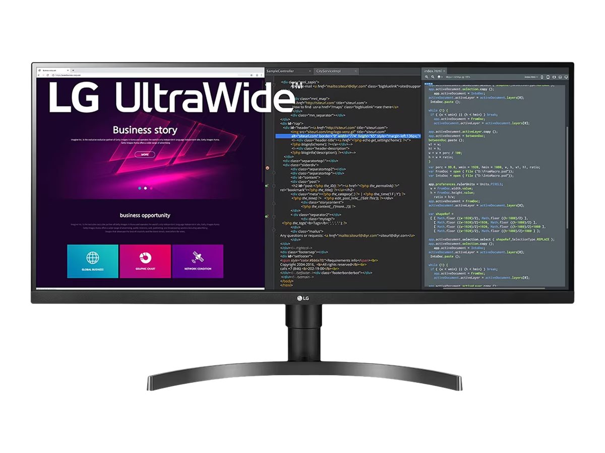 Pilt LG | 3440 x 1440 | Monitor | 34WN750P-B | 34 " | IPS | QHD | 21:9 | 60 Hz | 5 ms | 300 cd/m² | HDMI ports quantity 2 | Warranty  month(s)