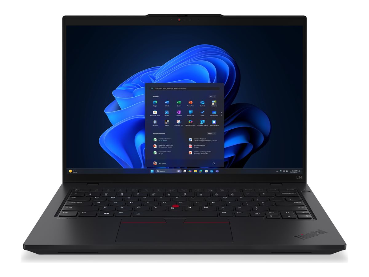 Pilt Lenovo ThinkPad L14 G6 Intel | Black | 14 " | IPS | WUXGA | 1920 x 1200 pixels | Intel Core Ultra 7 | 255U | 32 GB | SO-DIMM DDR5 | Solid-state drive capacity 1000 GB | Intel Graphics | Windows 11 Pro | 802.11ax | Bluetooth version 5.3 | LTE Upgradable | Keyboard language English | Keyboard backlit | Warranty 36 month(s) | Battery warranty 12 month(s)