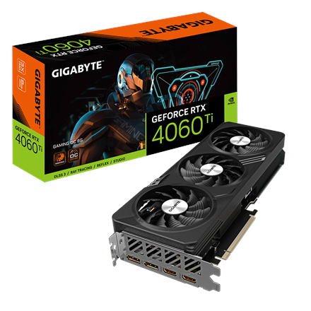 Pilt Gigabyte | GV-N406TGAMING OC-8GD 1.0 | NVIDIA | 8 GB | GeForce RTX 4060 Ti | GDDR6X | HDMI ports quantity 2 | PCI-E 4.0 | Memory clock speed 21000 MHz