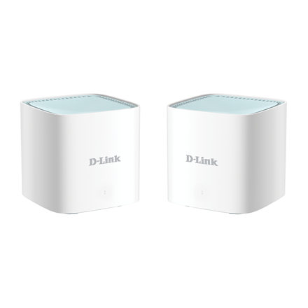 Pilt D-Link | EAGLE PRO AI AX1500 Mesh System | M15-2 (2-pack) | 802.11ax | 1200+300  Mbit/s | 10/100/1000 Mbit/s | Ethernet LAN (RJ-45) ports 1 | Mesh Support Yes | MU-MiMO Yes | No mobile broadband | Antenna type 2 x 2.4G WLAN Internal Antenna, 2 x 5G WLAN Internal Antenna