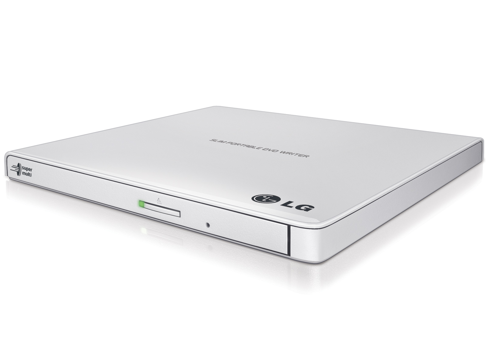 Pilt H.L Data Storage | Ultra Slim Portable DVD-Writer | GP57EW40 | Interface USB 2.0 | DVD±R/RW | CD read speed 24 x | CD write speed 24 x | White | Desktop/Notebook