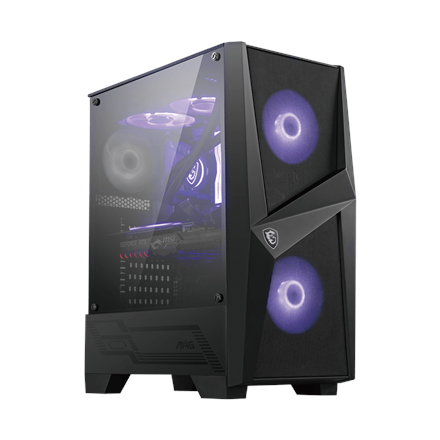 Pilt MSI MAG FORGE 100M PC Case, Mid-Tower, USB 3.2, Black | MSI | MAG FORGE 100M | Black | ATX | Power supply included No