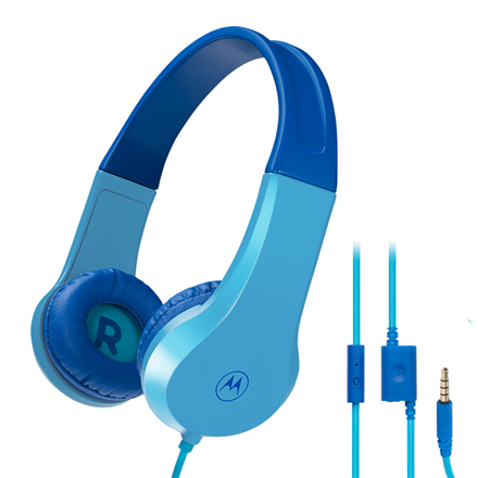 Pilt Motorola | Kids Wired Headphones | Moto JR200 | Over-Ear Built-in microphone | Over-Ear | 3.5 mm plug | Blue