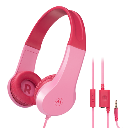 Pilt Motorola | Kids Wired Headphones | Moto JR200 | Over-Ear Built-in microphone | Over-Ear | 3.5 mm plug | Pink