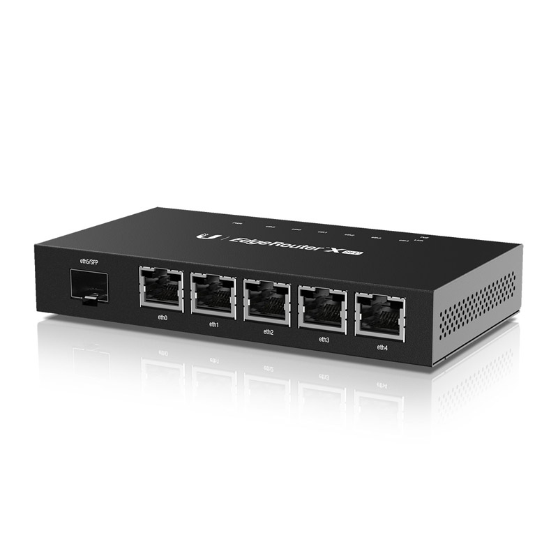 Pilt EdgeRouter | ER-X-SFP | No Wi-Fi | 10/100/1000 Mbit/s | Ethernet LAN (RJ-45) ports 5 | Mesh Support No | MU-MiMO No | No mobile broadband