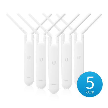 Pilt Ubiquiti | UniFi | UAP-AC-M-5Pack Mesh Access Point | 802.11ac | 2.4/5 | 867 Mbit/s | 10/100/1000 Mbit/s | Ethernet LAN (RJ-45) ports 1 | MU-MiMO Yes | PoE in