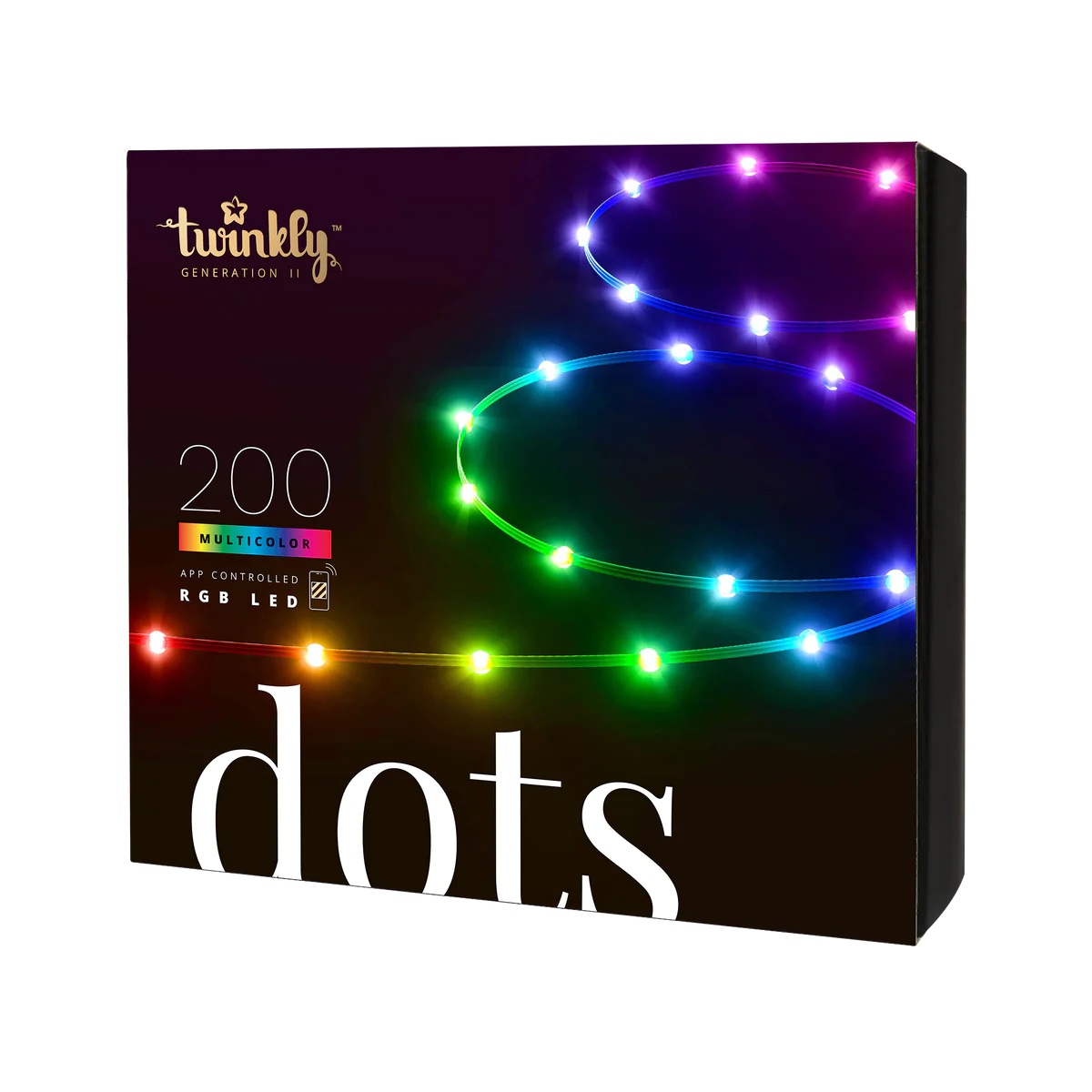 Pilt Twinkly Dots Smart LED Lights 60 RGB (Multicolor), USB Powered, 3m, Black | Twinkly | Dots Smart LED Lights 60 RGB (Multicolor), USB Powered, 3m, Black | RGB – 16M+ colors