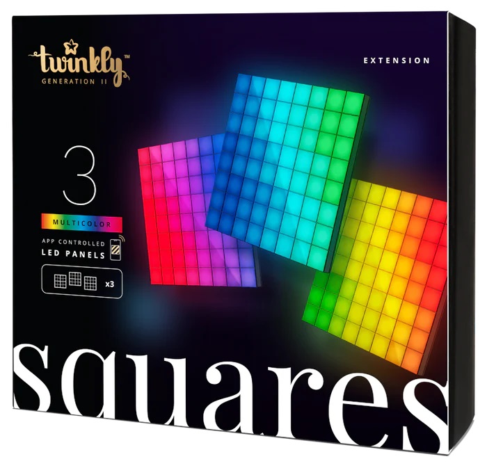 Pilt Twinkly Squares Smart LED Panels Expansion pack (3 panels) | Twinkly | Squares Smart LED Panels Expansion pack (3 panels) | RGB – 16M+ colors