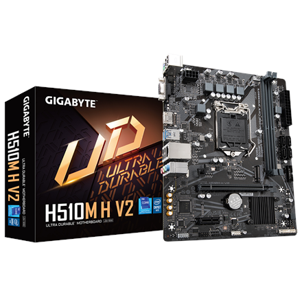 Pilt Gigabyte | H510M H V2 1.0 M/B | Processor family Intel | Processor socket  LGA1200 | DDR4 DIMM | Memory slots 2 | Supported hard disk drive interfaces SATA, M.2 | Number of SATA connectors 4 | Chipset Intel H470 Express | Micro ATX