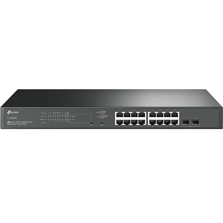 Pilt TP-LINK | JetStream 18-Port Gigabit Smart Switch with 16-Port PoE+ | TL-SG2218P | Managed L2 | Rackmountable | 1 Gbps (RJ-45) ports quantity | SFP ports quantity | Combo ports quantity | PoE ports quantity | PoE+ ports quantity | Power supply type | 60 month(s)