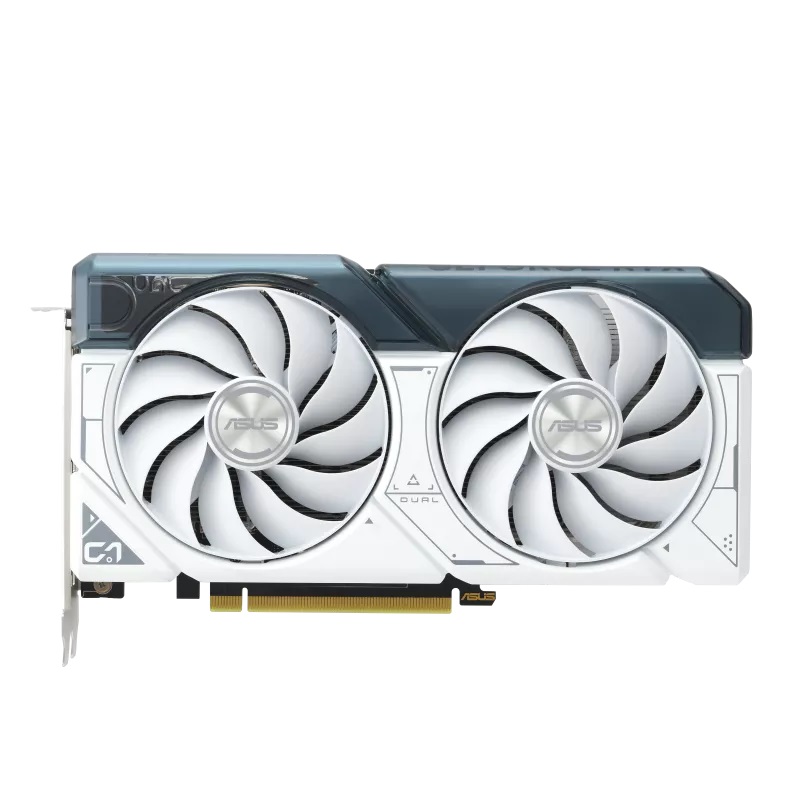 Pilt Asus | DUAL-RTX4060TI-O8G-WHITE | NVIDIA | 8 GB | GeForce RTX 4060 Ti | GDDR6 | HDMI ports quantity 1 | PCI Express 4.0 | Memory clock speed 18000 MHz