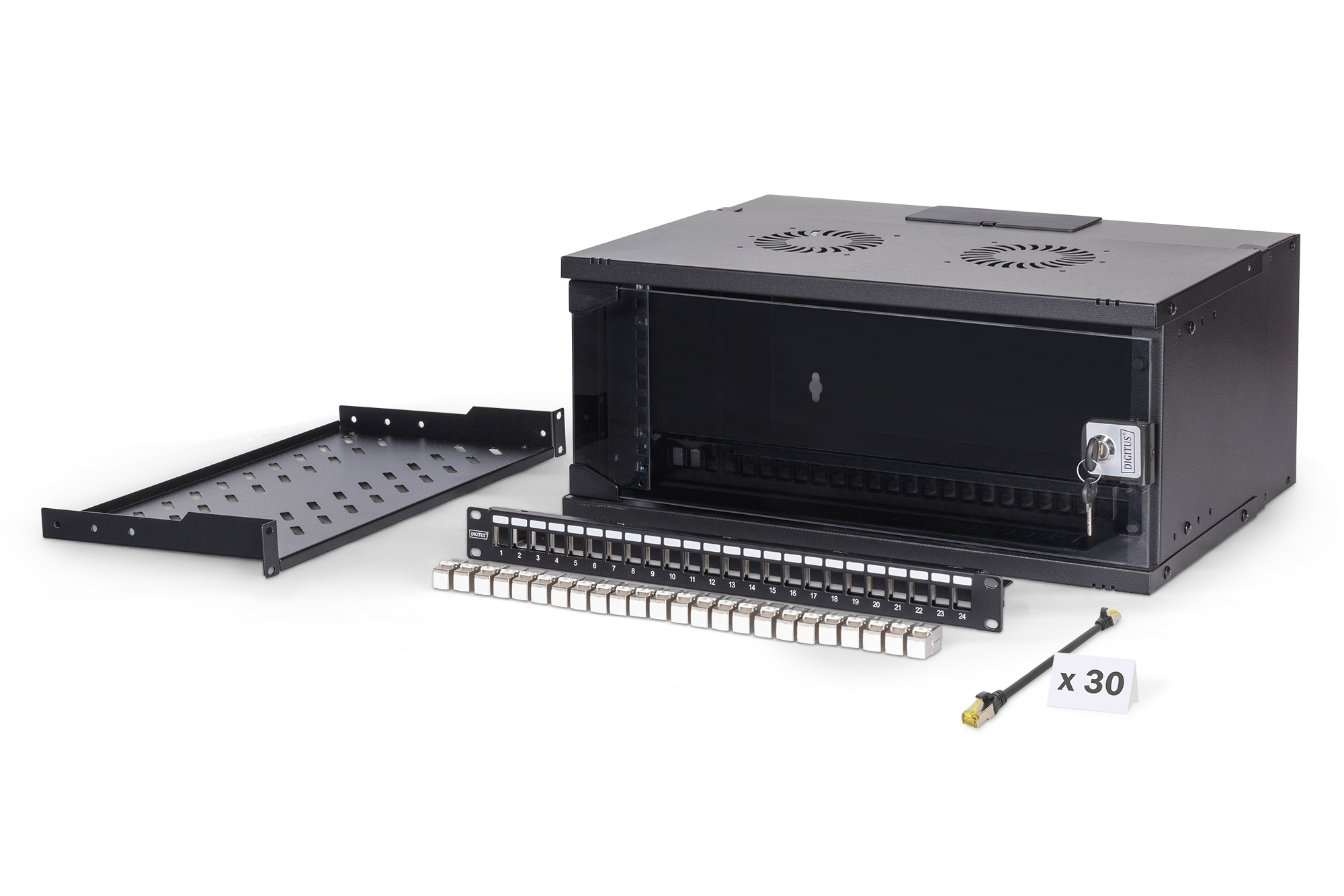 Pilt Digitus SOHO Pro network set, 483 mm (19") 4U, 540 x 400 mm | DN-49201-SET | Black