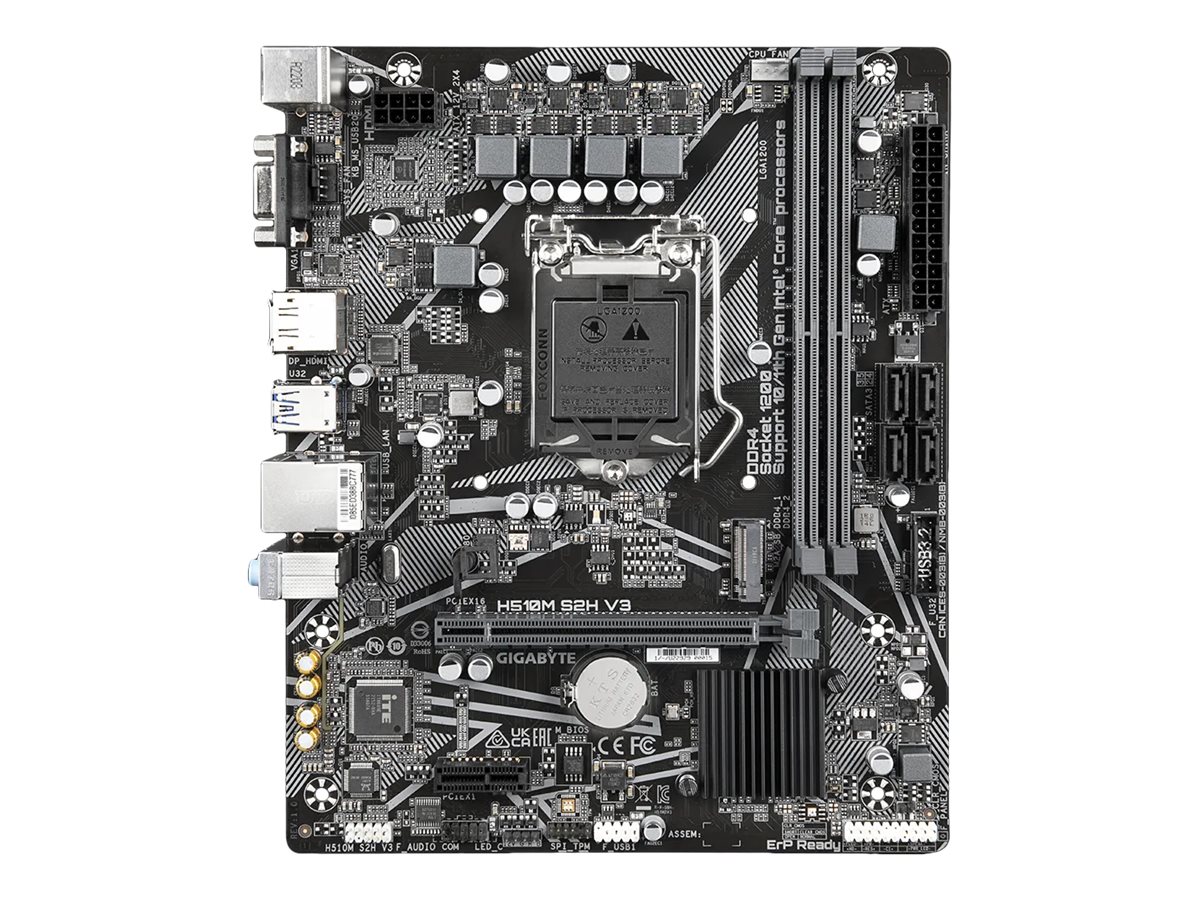 Pilt Gigabyte | H510M S2H V3 1.0 M/B | Processor family Intel | Processor socket  LGA1200 | DDR4 DIMM | Memory slots 2 | Supported hard disk drive interfaces 	SATA, M.2 | Number of SATA connectors 4 | Chipset Intel H470 Express | Micro ATX