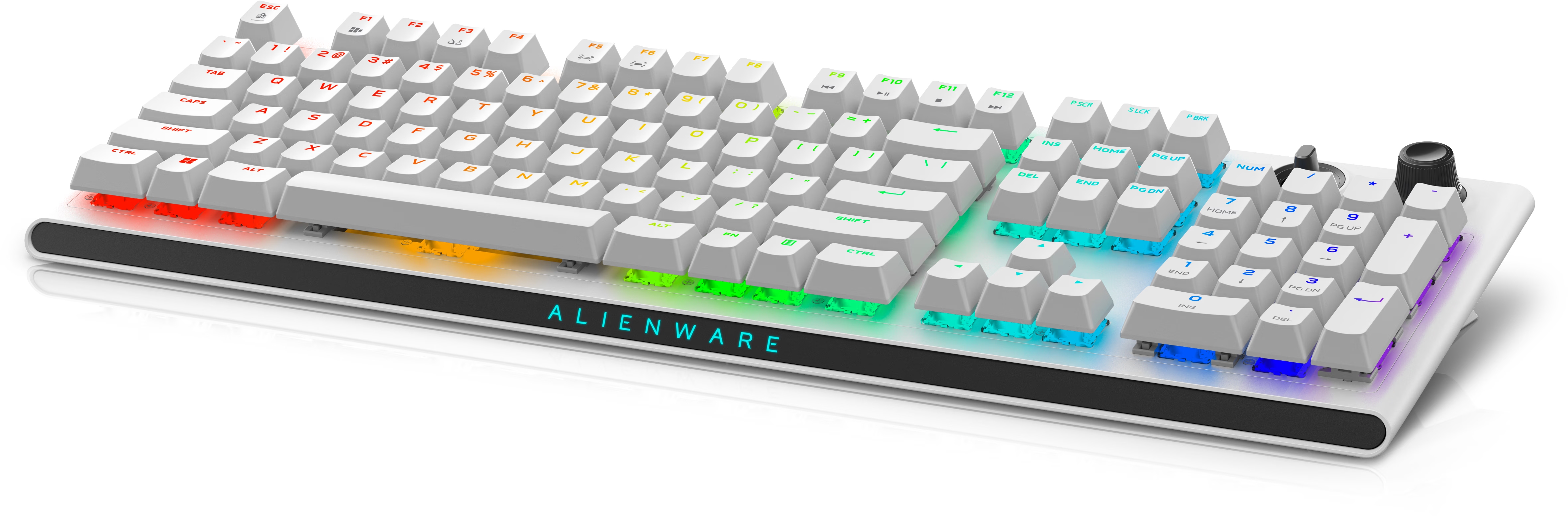 Pilt Dell | Alienware Tri-Mode AW920K | Wireless Gaming Keyboard | RGB LED light | US | Wireless | Lunar Light | Bluetooth | Numeric keypad | CHERRY MX Red | Wireless connection