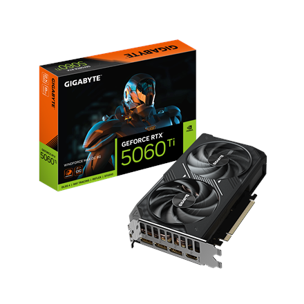 Pilt Gigabyte GeForce RTX 5060 Ti WINDFORCE MAX OC 8G | NVIDIA | 8 GB | GeForce RTX 5060 Ti | GDDR7 | HDMI ports quantity 1 | PCI-E 5.0