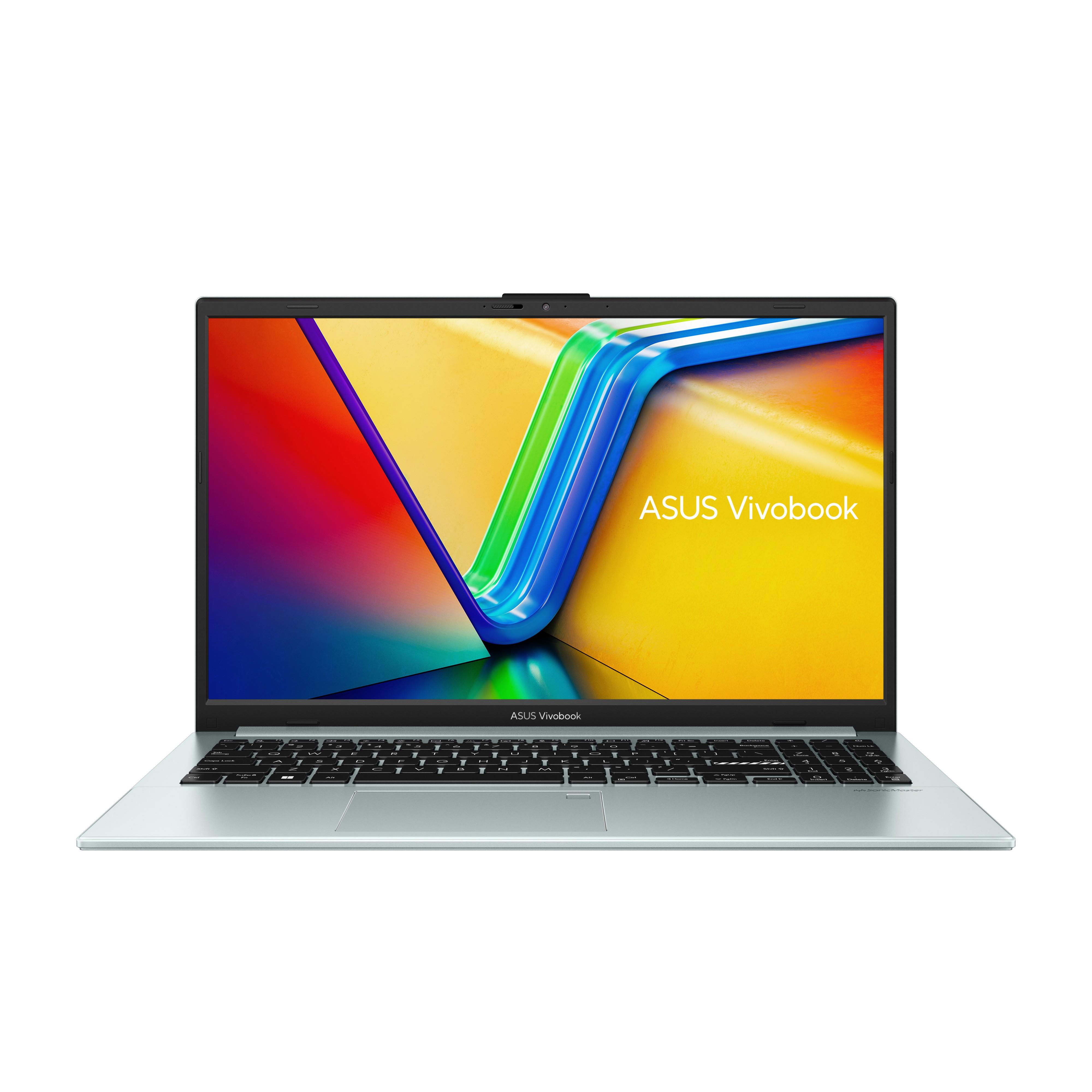 Pilt Asus | Vivobook Go 15 OLED E1504FA-L1253W | Green Grey | 15.6 " | OLED | FHD | Glossy | AMD Ryzen 5 | 7520U | 8 GB | LPDDR5 on board | SSD 512 GB | AMD Radeon Graphics | GB | Windows 11 Home in S Mode | 802.11ax | Bluetooth version 5.0 | Keyboard language Nordic | Keyboard backlit | Warranty 24 month(s) | Battery warranty 12 month(s)